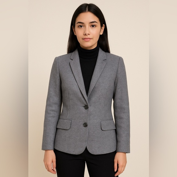 Theory Liv B Epirus Grey Herringbone Career Blazer size 10 - Picture 1 of 10
